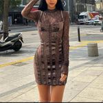 House Of CB  'Marica' Brown Velvet &‎ Lace Corset Dress NWOT size XS Tall Photo 8