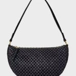 Universal Threads Universal Thread Woven Straw Half Moon Black Shoulder Bag Photo 0
