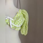 For Love & Lemons  Maureen Green & White Gingham Crop Top, Size Small Photo 1