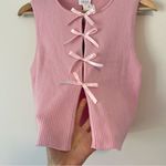Le lis  Satin Bow Detail Sleeveless Sweater Top in Pink NEW Size Medium Photo 7