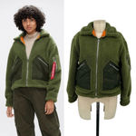 Alpha Industries  Cropped Sherpa Utility Jacket Bomber‎ Olive Green Size XS Photo 1