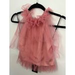 NBD  Ruffle‎ Halter Top Sleeveless Party Open Back Pink Size S NWT Photo 2