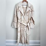 Anthropologie  Avec Les Filles Cutwork Linen Trench Coat M Photo 2