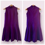 Vintage Woven Quilt Knit Suit Dress Jacket Blazer, Purple & White Print sz. M Size M Photo 9