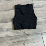 Bershka Black Crop Tank Top with Tie Front Photo 4