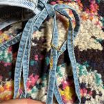 Akira  Rhinestone Embellished Side Tie Strapless Denim Top Womens Large Blue Photo 4