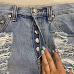 MINKPINK High Waisted Distressed Denim Shorts Size Small Photo 4