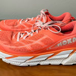 Hoka One One Women's Clifton‎ 2 Bright Orange Coral Running Athletic Tennis Shoe Size 10 Photo 0