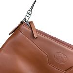 Brooks Brothers  Chain Strap Shoulder Bag‎ Brown Caramel Leather Minimalist Photo 4