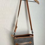 Myra Tessellated Rug Calf Hair Leather Canvas Shoulder Tote Adjustable Strap Bag White Photo 4