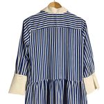 Tuckernuck Hayes Blue White Stripe Drop Waist Button Front Collared Shirt Dress Size XS Photo 6