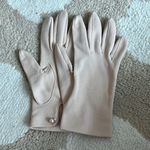 Vintage cotton blush pink short gloves Tan Photo 0