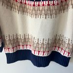 Lands’ End Ski Fair Isle Turtle Neck Sweater Wool Alpaca Cabin Fisherman Holiday Blue Size L Photo 3