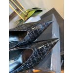 retrofete Maureen Leather Embossed Pump Navy Croco Womens Size 39 US 8 Blue Photo 9