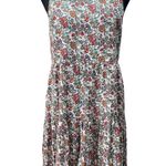 Natural Life New Sz Small High Neck Tiered Mini Dress Floral Print Tie Back Photo 0