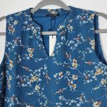 PaperMoon  Blue Sleeveless Floral Top Size Small NWT Floral Boho Blouse Photo 1