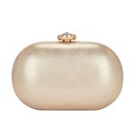olga berg Marta Metallic Clutch in Gold Womens Purse Shoulder Handbag Photo 1