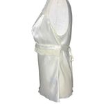 AB Studio Vintage Y2K White Silky Tank with Lace Trim Coquette Small Photo 2
