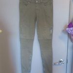 Paige ankle zip zipper cargo denim jeans in fatigue green olive green size 28. Photo 1