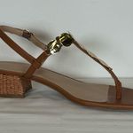 Marc Fisher New!  ‘Caylie’ Brown Sandal Coin-Chain T-Strap Women’s Size 9.5M Photo 6