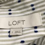 Ann Taylor  LOFT White Green Striped Polka Dot Button Down Mini Shirt Dress Sz S Photo 6