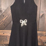 Honey and Rosie  Prom Graduation Black With Rhinestones‎ Bow Halter Dress Sz XS Photo 0