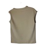Atlein Shirt Women 4 Tan Beige Knit Sleeveless Asymmetric Neckline Tee Photo 2