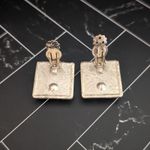 Vintage Clip On Earrings 1" Patterned Light Shade Gold Tone Photo 5