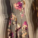 Trina Turk NWOT High Low Strapless Floral Print Pleated Overlay Fit Flare A-line Designer Cocktail Party Photo 0