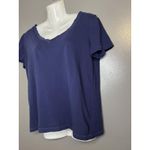 Gap Shirt Womens Small Blue V Neck Short Sleeve 100% Cotton Soft Tee Top Photo 2