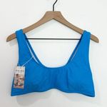 Halara Solid U Neck Bikini Top Swimsuit Sporty Blue NWT XL Photo 1