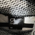 Gap Fit Boxy Quited Cowl Neck Black/White Sweatshirt Womens Size Medium Pockets Photo 4