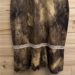 Candie's Y2K Size Large Brown Tie Dye Lace Trim Flutter Elbow Sleeve Midi Dress Photo 4