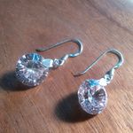 Simulated Pink Diamond Sterling Silver Dangle Earrings Photo 1