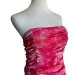 superdown x Draya Michele Ivanna Ruched Strapless Mini Dress Pink Tie Dye Large Photo 4