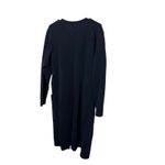 Vintage EXPO Ribbed Knit Duster Cardigan Long Open Front Pockets Black Size 10 Photo 6