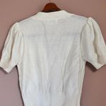 Women’s Medium Short Sleeve Sweater by Hooked Up. Butterfly detail. White Photo 6