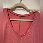 Eddie Bauer Cap Sleeve Embroidered Seam V Neck Pink Burnout Tee Size S Photo 1