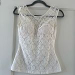 XOXO Women’s White Lace Short Sleeve Sleeveless Top Size Small EUC Photo 0