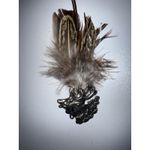 VTG FEATHER PLUME KILT PIN WITH DEER HEAD HALLMARKED ON THE BACK WESTERN NAVAJO‎ Photo 1