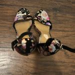Bamboo  Floral Print Ankle Strap Block Heel Sandals Party‎ Wedding Occasion Photo 4
