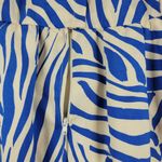 Saint Laurent VTG Dress 38 Blue White Zebra Abstract Print Puff Sleeve Pencil Photo 7