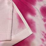 Mellóday women’s V Neck Pink White short sleeve crop top sweatshirt Sz XS Photo 3