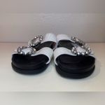 Schutz Ariel Crystal-Buckle Sporty Slide White Snake Croc Sandals Size 10 B Photo 3