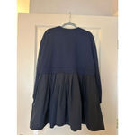 NEW Crew Neck Pullover Oversized Sweatshirt Mini Dress XS Blue Photo 3