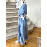 ASTR NWT Baby Blue Puff Sleeve Milkmaid Cottage Midi Backless Dress Photo 2