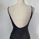 Jump Vintage 90s Black + Silver Glitter Full Length Sleeveless Prom Dress Photo 3