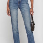 Reformation Liza Ultra High Rise Slim Straight Jeans Icarian Wash Size 25 Photo 0