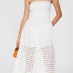 Solid & Striped Kennedy White Smocked Eyelet Sleeveless Coastal Midi Dress XS Photo 0