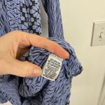 Habitat  3D Knit Blue Tunic Shirt Lagenlook Boho Artsy Womens Medium Photo 3